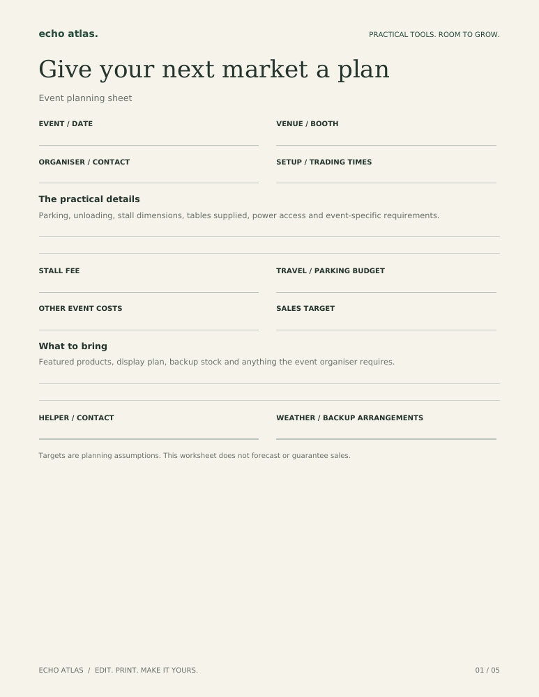 Actual template page preview